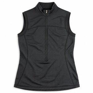 MEC Womens S Performance Vest Black Half Zip Grid Knit Hiking Running Outdoor